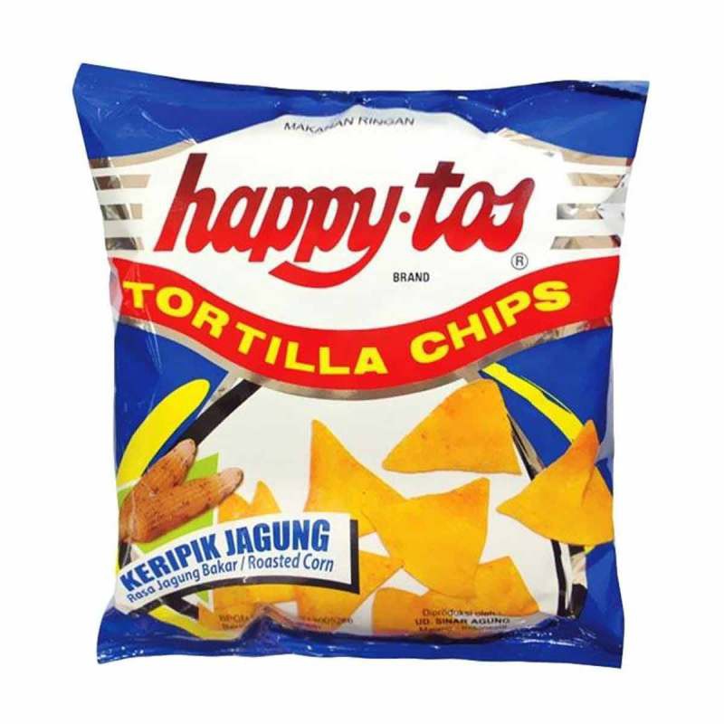 HAPPYTOS SNACK TORTILLA CHIPS ROASTED CORN 55 GR