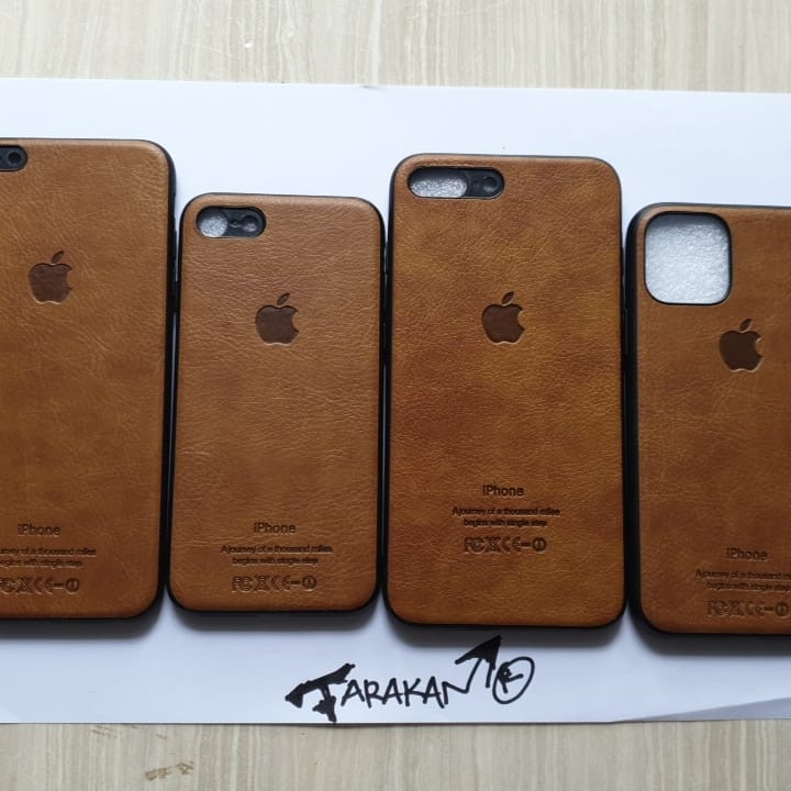 HARDCASE KULIT LOGO APPLE IPHONE KULIT ENGRAVE BERKUALITAS TINGGI