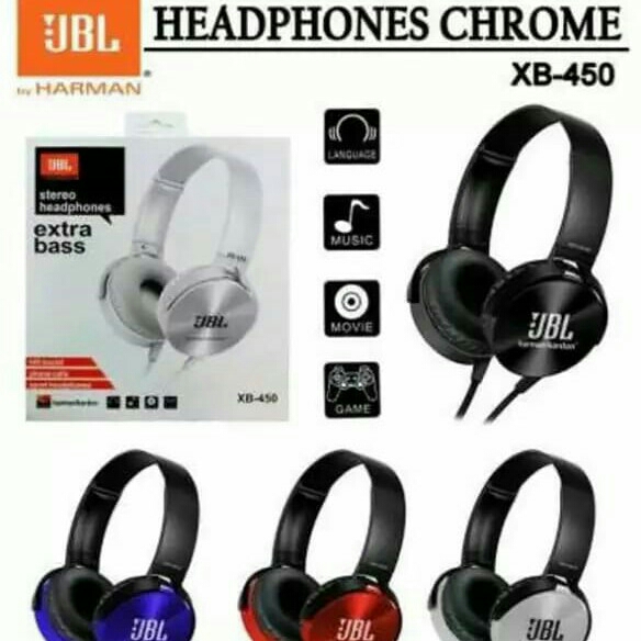 HEADPHONE CROME JBL XB-450 HfBando Plus Mic