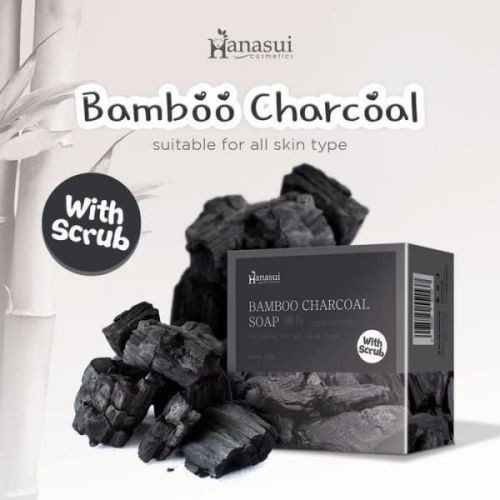 Hanasui Bamboo Charcoal Soap with scrub  60gr