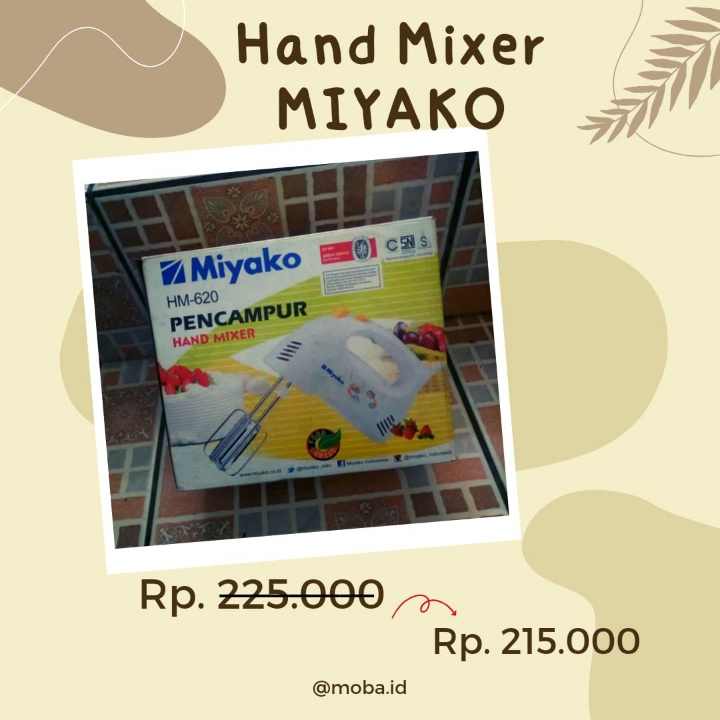 Hand Mixer Miyako HM 620 SM 625 - TANPA STIK PENGADUK