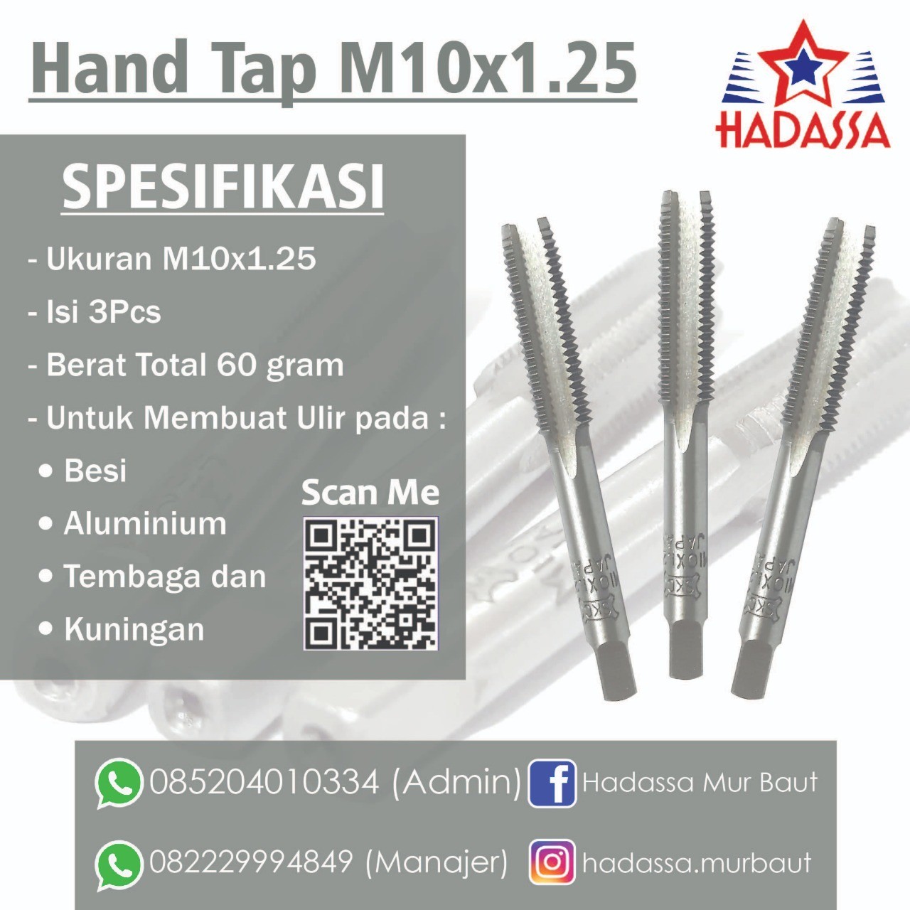 Hand Taps M10x125
