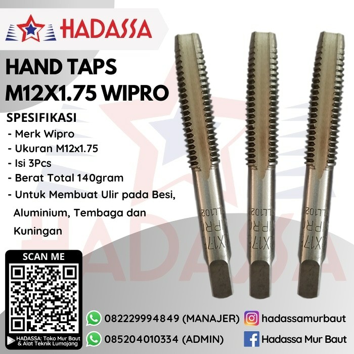 Hand Taps M12x1-3per4 Wipro