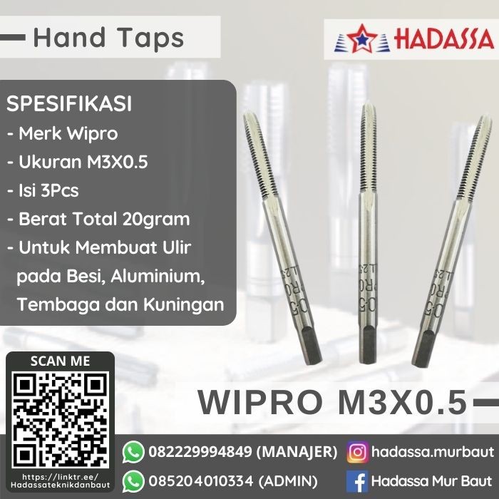 Hand Taps Wipro M3X0koma5