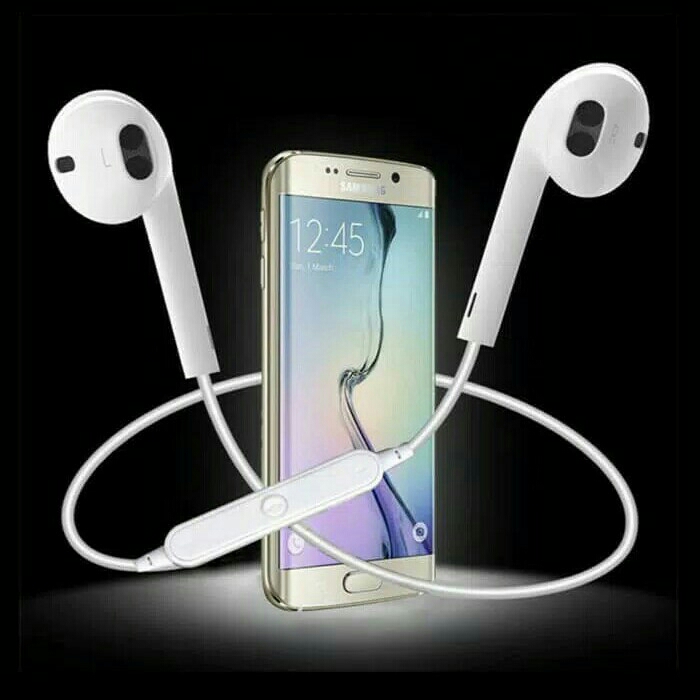 Headset Bluetooth Samsung S6 Ready Hitam dan Putih