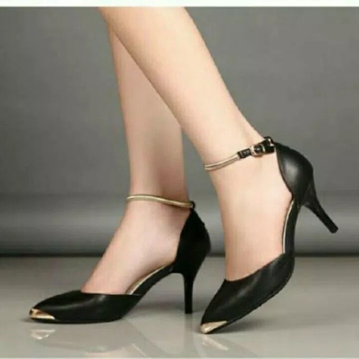 Heels 5cm Sepatu Kerja Wanita Hitam