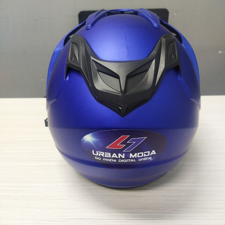 Helm Duke Solid Blue Doff Daubel Visor  Half Face Murah SNI 3