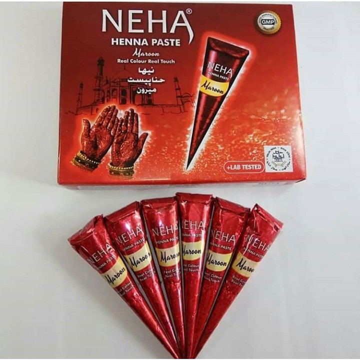 Henna Neha Warna Maroon