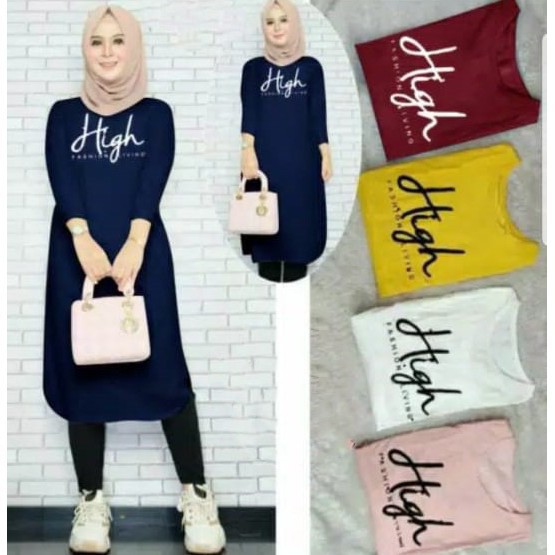 High Tunik Babyterry l Atasan Muslim Wanita Murah