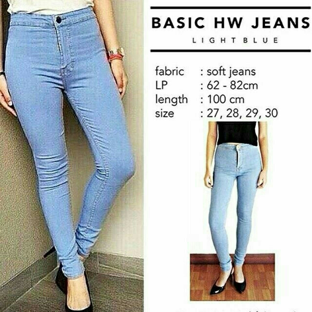 Highwaist Jeans Biru Muda