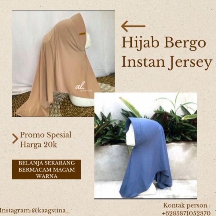 Hijab Bergo Instan Jersey