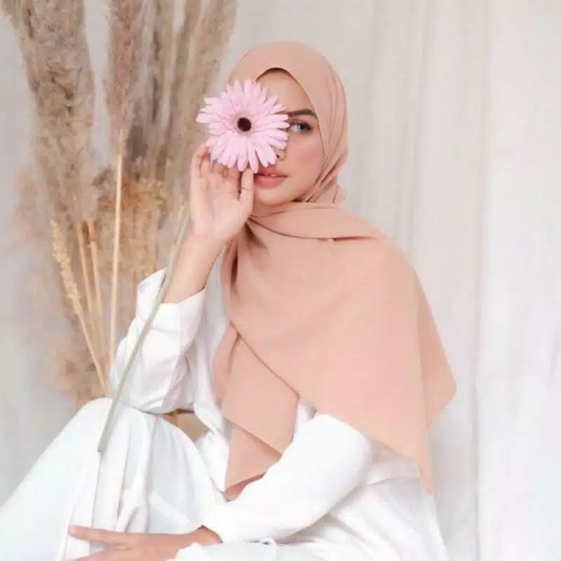 Hijab Pashmina Ceruty Babydol Jahit Tepi