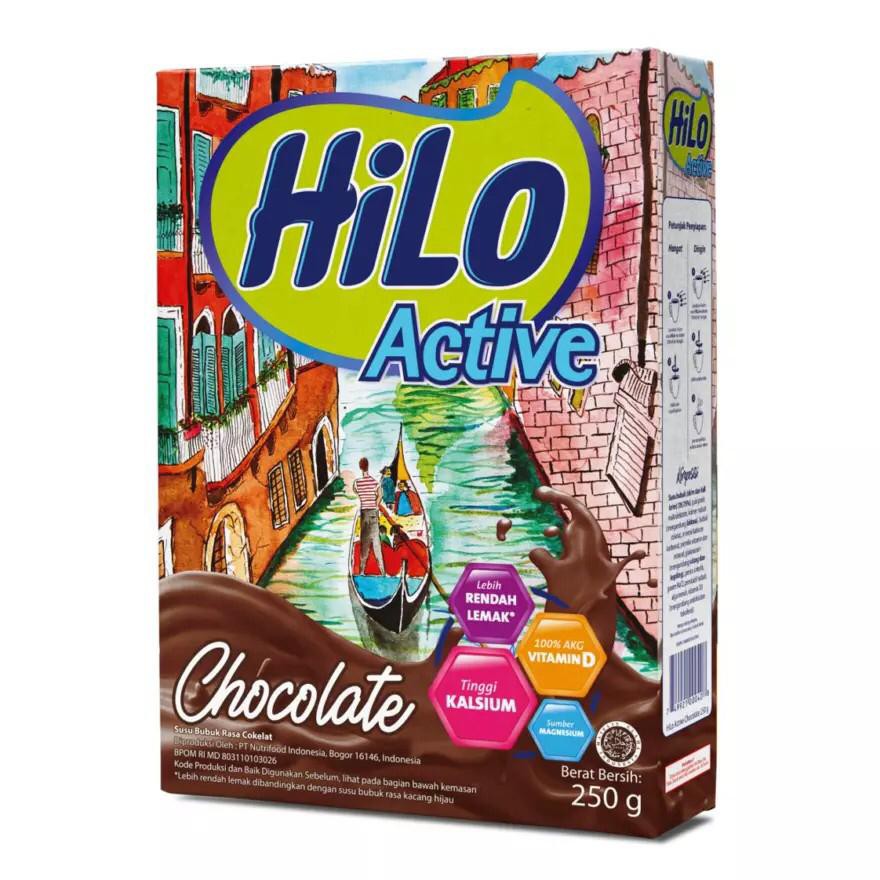 Hilo Active Susu Kalsium Chocolate Kotak 250g