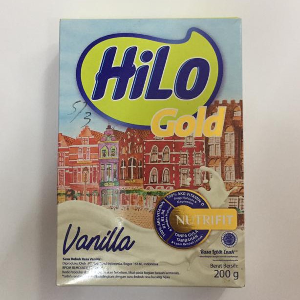 Hilo Gold  Susu Kalsium Vanilla Kotak 200g