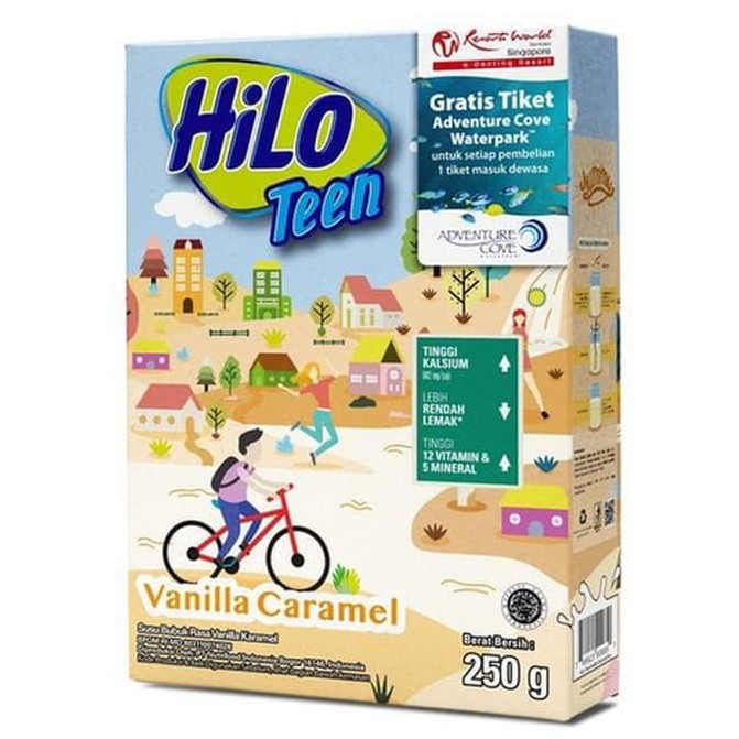 Hilo Teen Susu Kalsium Vanila Kotak 250g