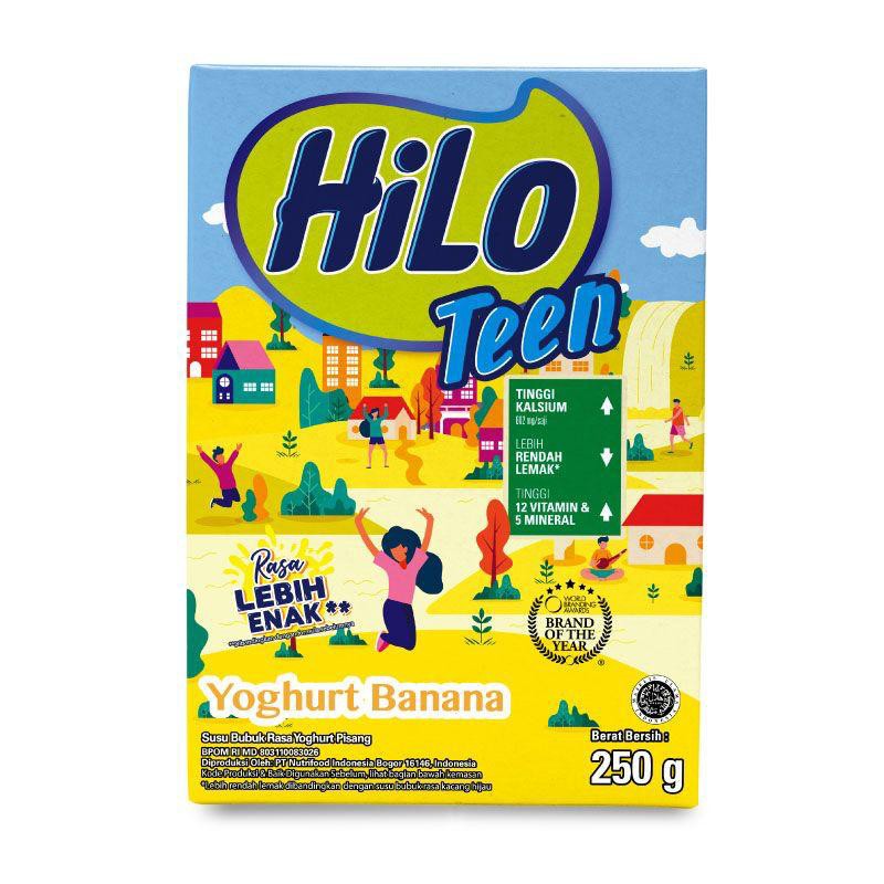 Hilo Teen Susu Kalsium Yoghurt Banana Kotak 250g