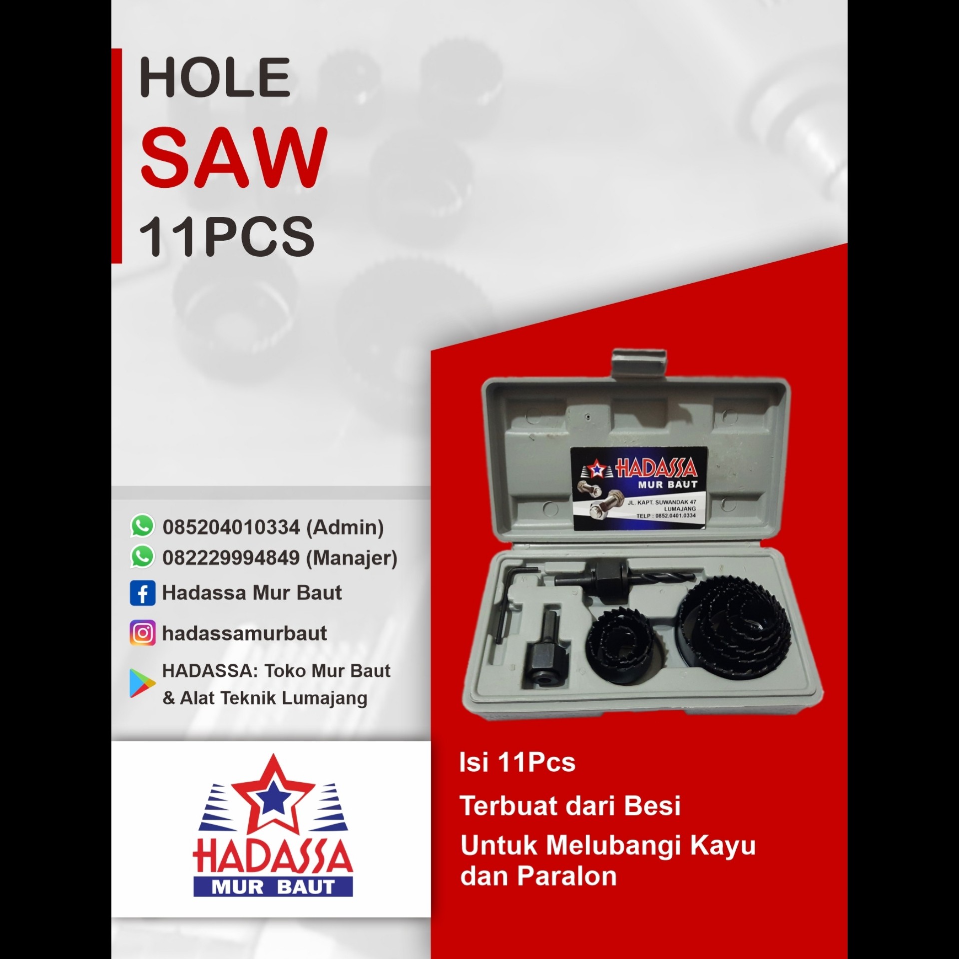 Hole Saw 11 Pcs