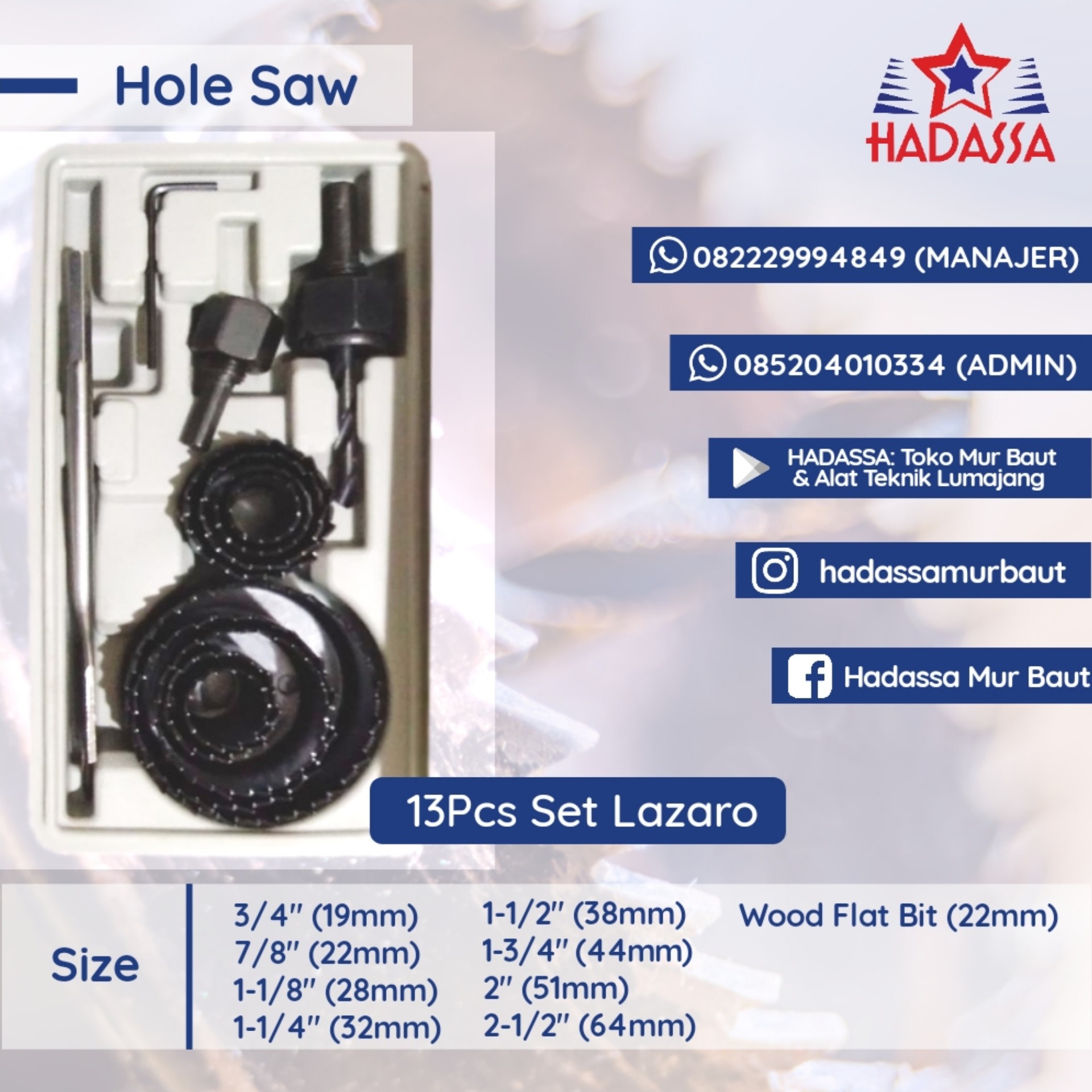 Hole Saw 13Pcs Set Lazaro