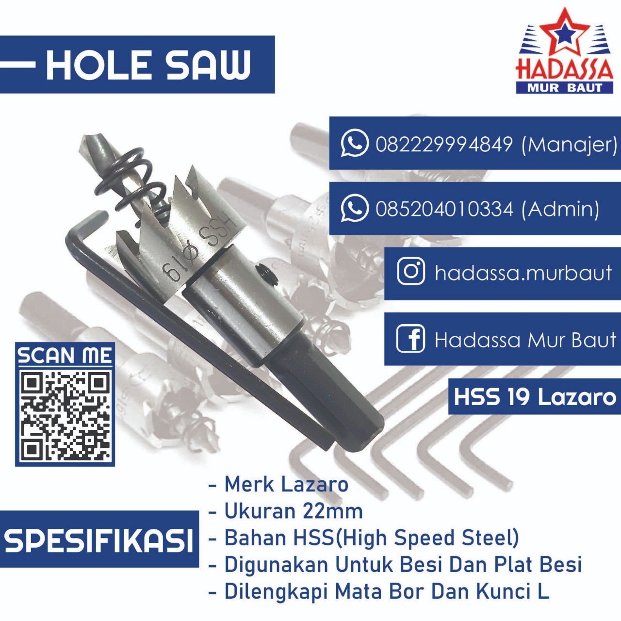 Hole Saw 19 mm HSS Lazaro