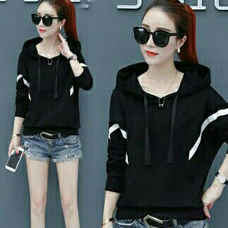 Hoodie Korean Style Hitam