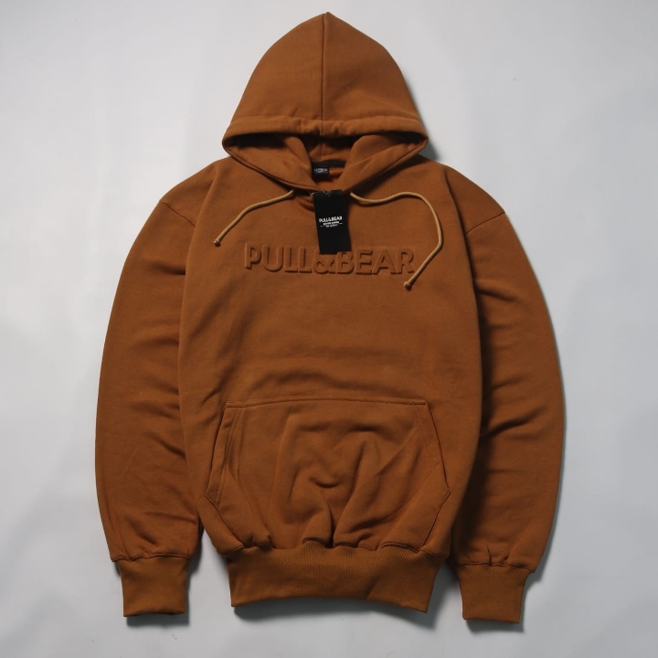 Hoodie PullnBear Embosh Caramel