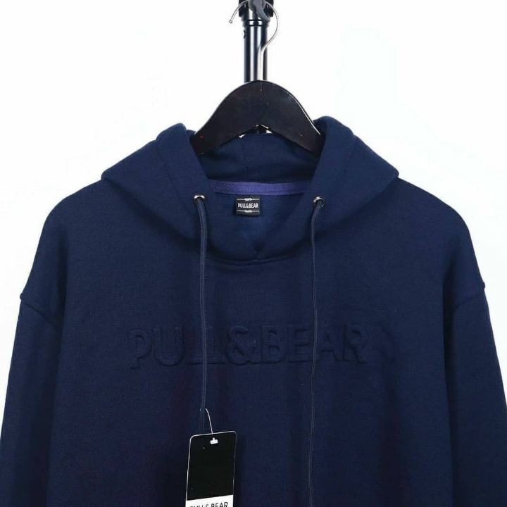 Hoodie PullnBear Embosh Navy 2