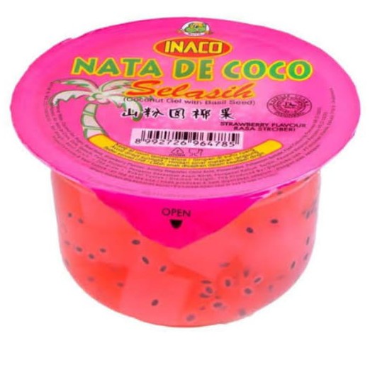 INACO NATA DE COCO SELASIH STRAWBERRY CUP 200 GR