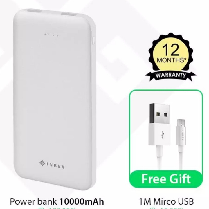 INBEX PowerBank PD 10000mAh Kapasitas asli dengan USB lightning Ganda 