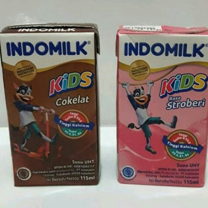 INDOMILK KIDS 2 PCS COKLAT DAN STROBERY