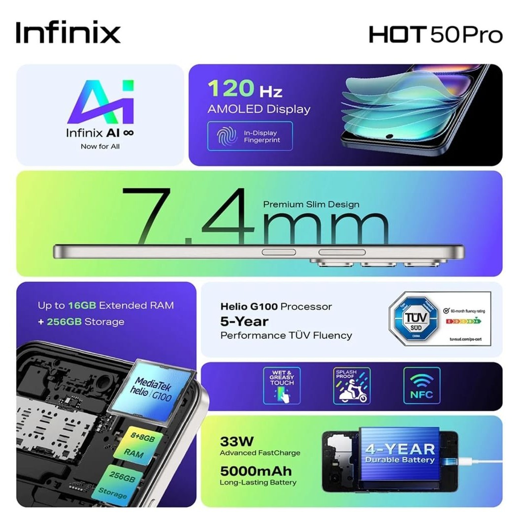 INFINIX HOT 50 PRO RAM 8 ROM 256 GB 2