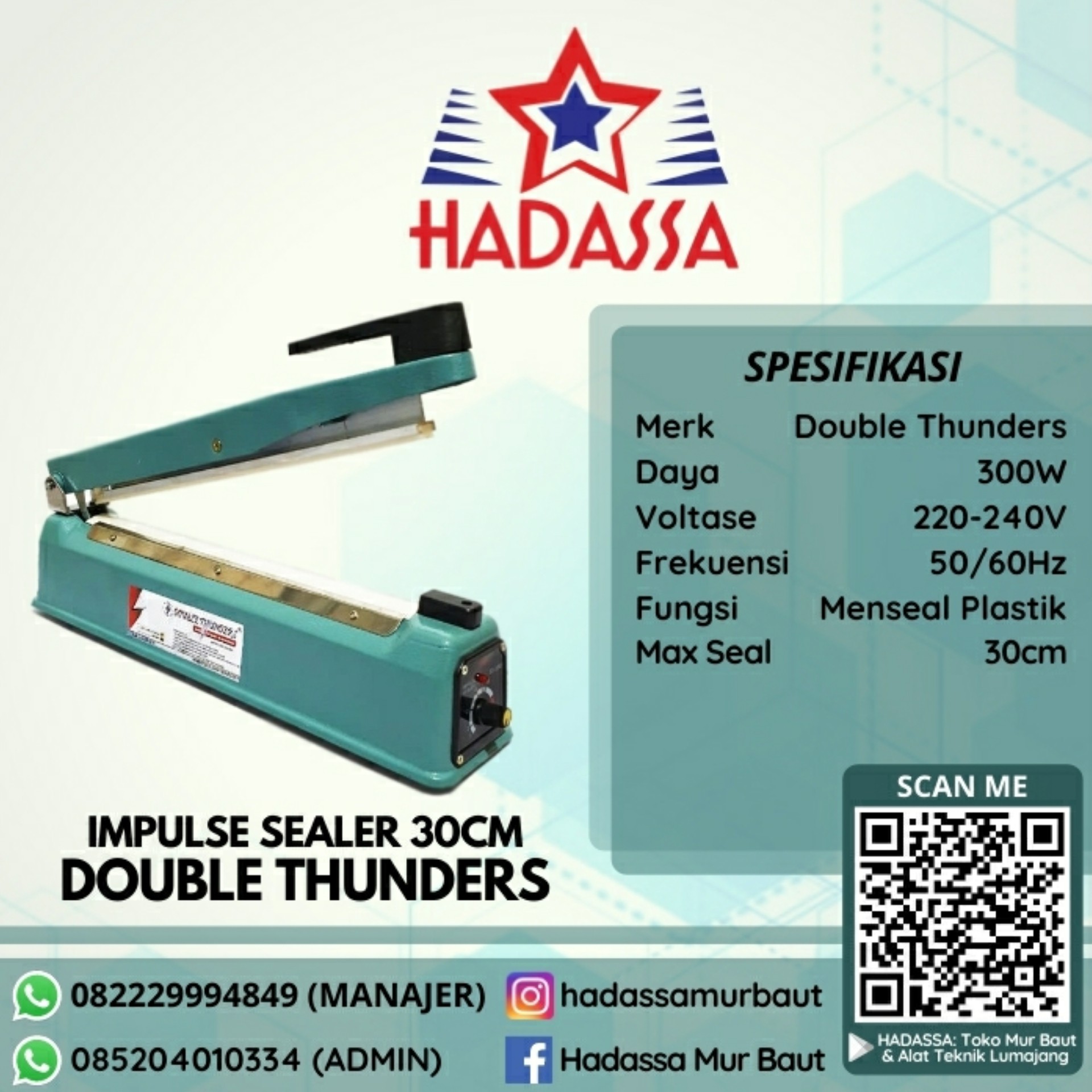 Impulse Sealer 30cm Double Thunders