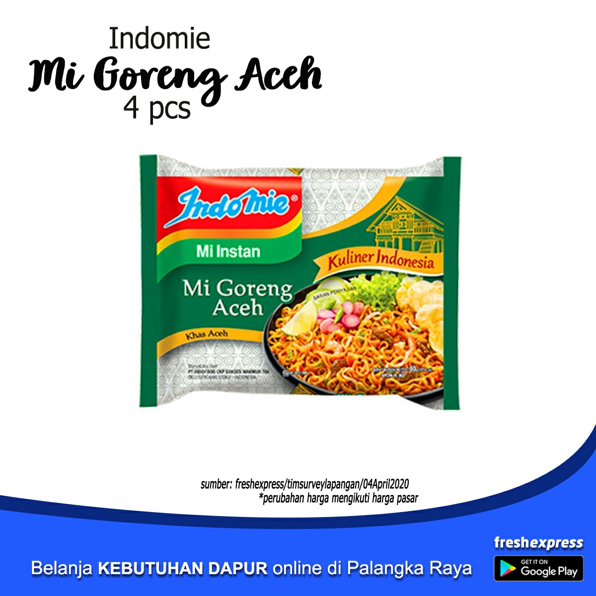 Indomie Mi Goreng Aceh 4 Pcs