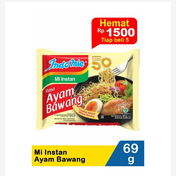 Indomie Mi Instan Ayam Bawang 69G