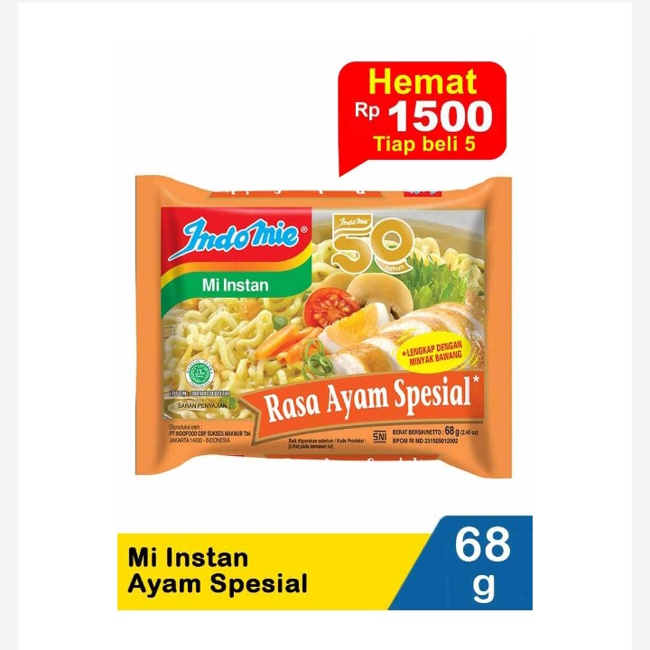 Indomie Mi Instan Ayam Special 68G