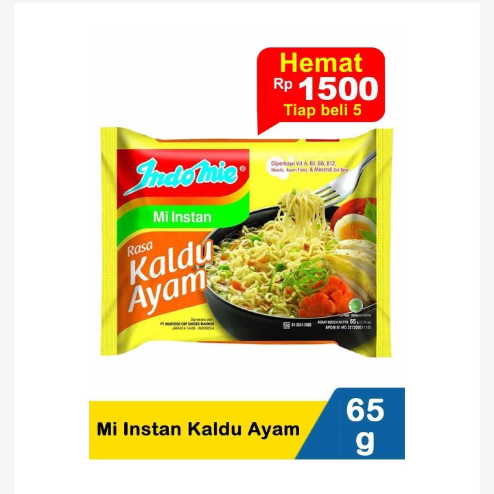 Indomie Mi Instan Kaldu Ayam 65G