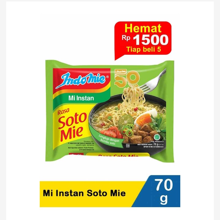 Indomie Mi Instan Soto Mie 70G