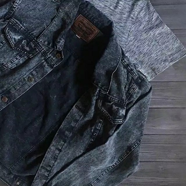 JAKET JEANS BLACK SANDWASH 2