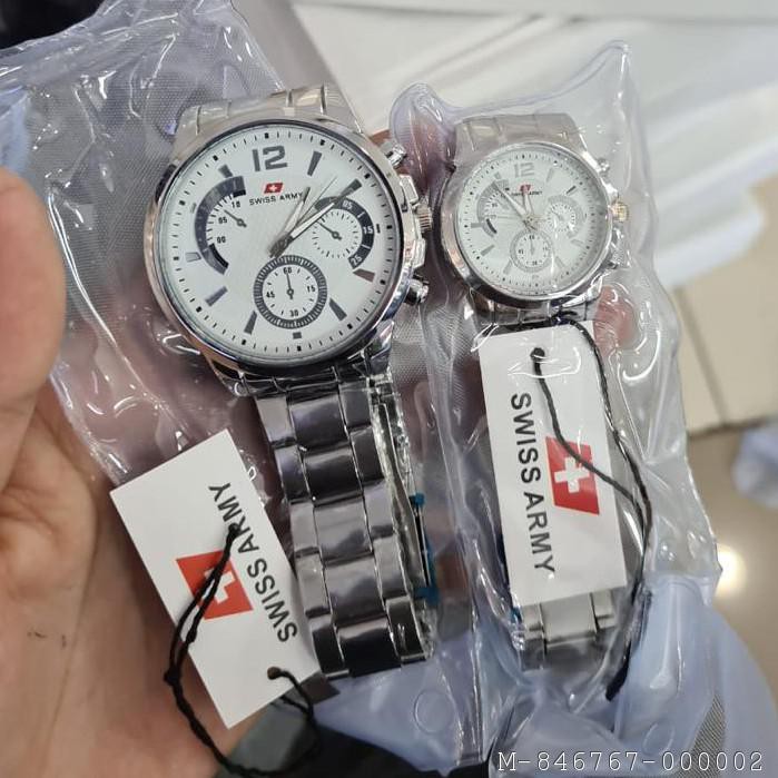 JAM TANGAN COUPLE SWISS ANALOG TALI RANTAI