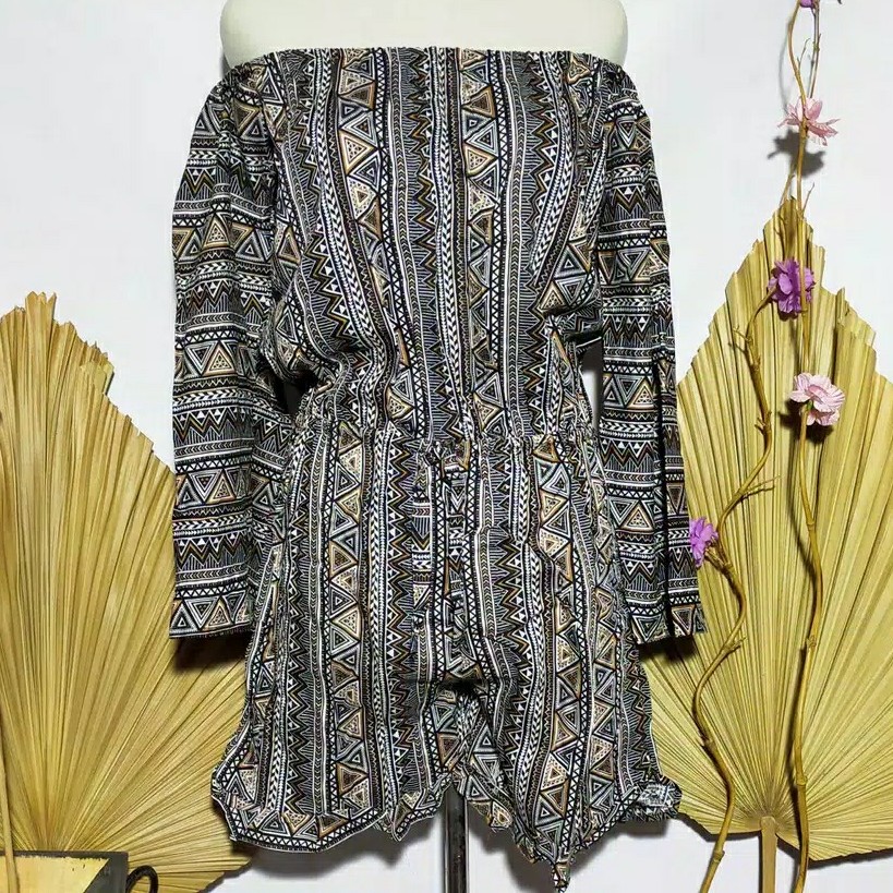 JAMSUIT SABRINA PENDEK TANGAN PANJANG pilih motif 4