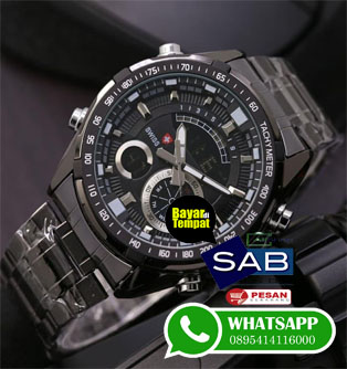 JAM TANGAN PRIA SWISS ARMY DOUBLE TIME RANTAI 