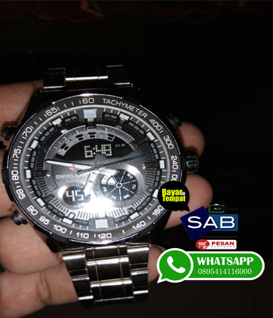 JAM TANGAN PRIA SWISS ARMY DOUBLE TIME RANTAI 