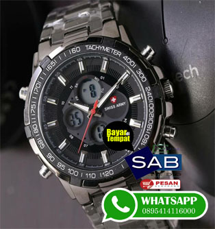 JAM TANGAN PRIA SWISS ARMY DOUBLE TIME RANTAI 