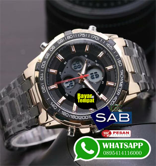 JAM TANGAN PRIA SWISS ARMY DOUBLE TIME RANTAI 