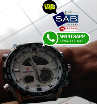  JAM TANGAN PRIA SWISS ARMY DOUBLE TIME RANTAI 