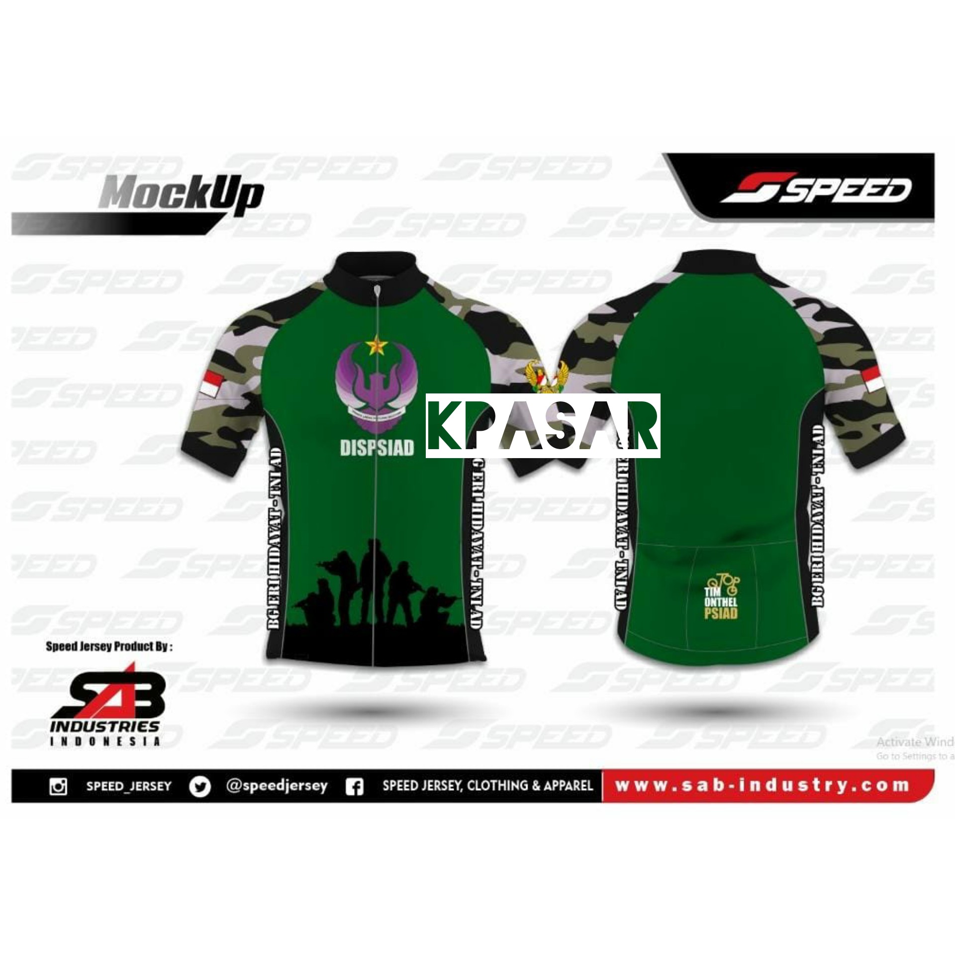 JERSEY ROADBIKE HIJAU ARMY