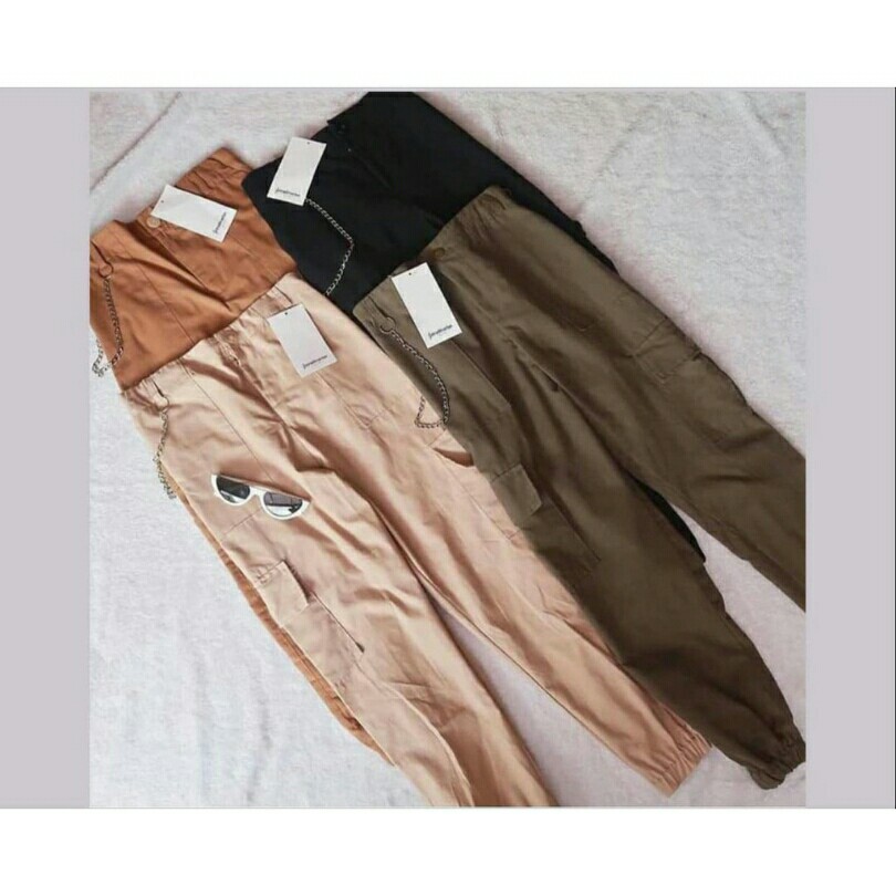 JOGGER CARGO PANTS WANITA  JOGER SAKU SAM 5