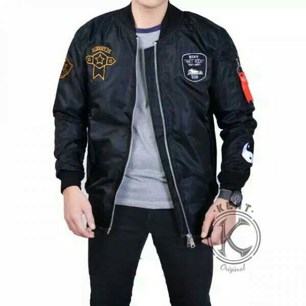 Jaket Bomber Kent Star Hot Rod Black Original