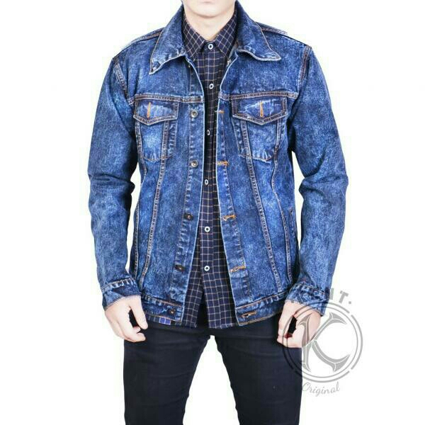 Jaket Jeans Sandwash Blue black