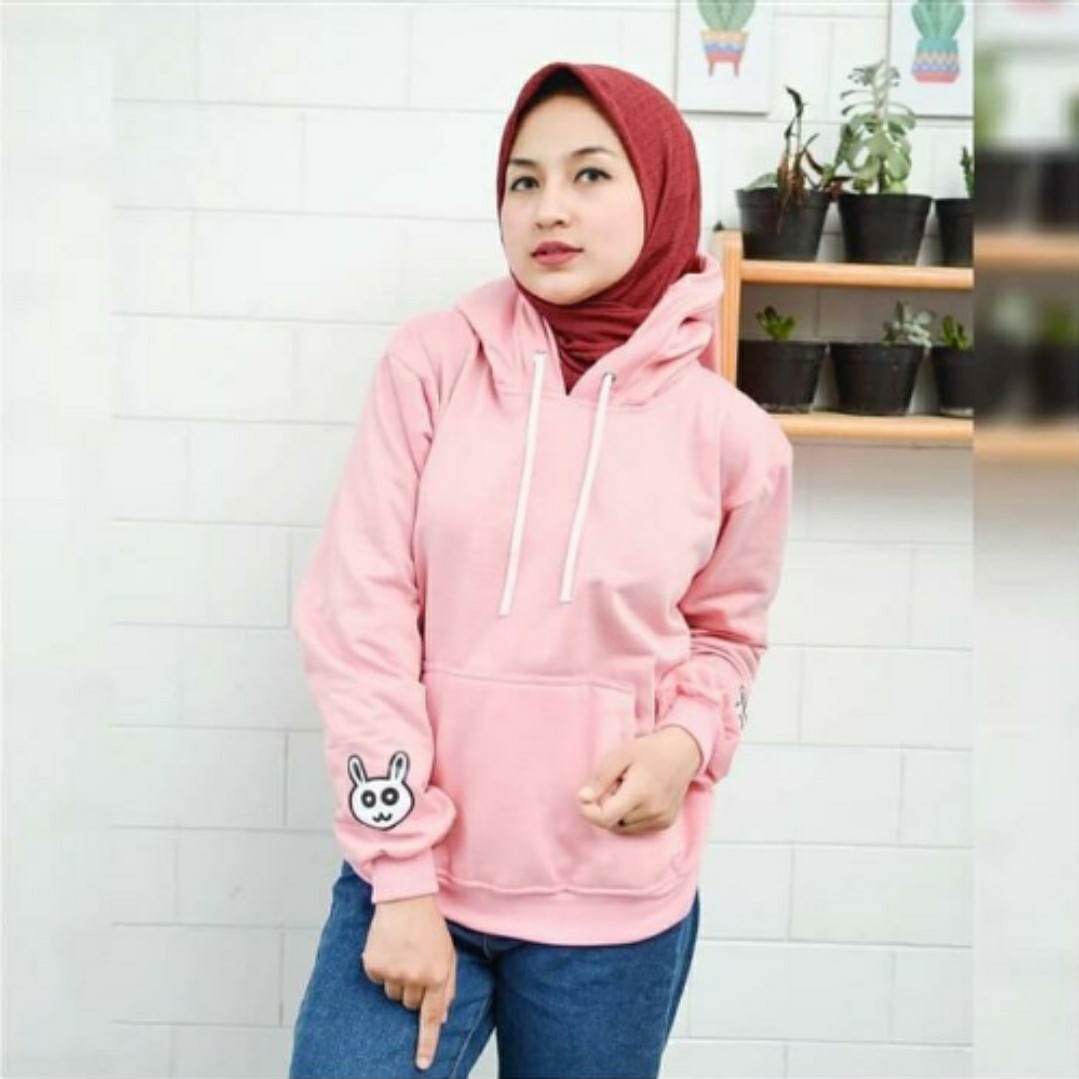 Jaket Sweater Kekinian - Vc Bunny PINK