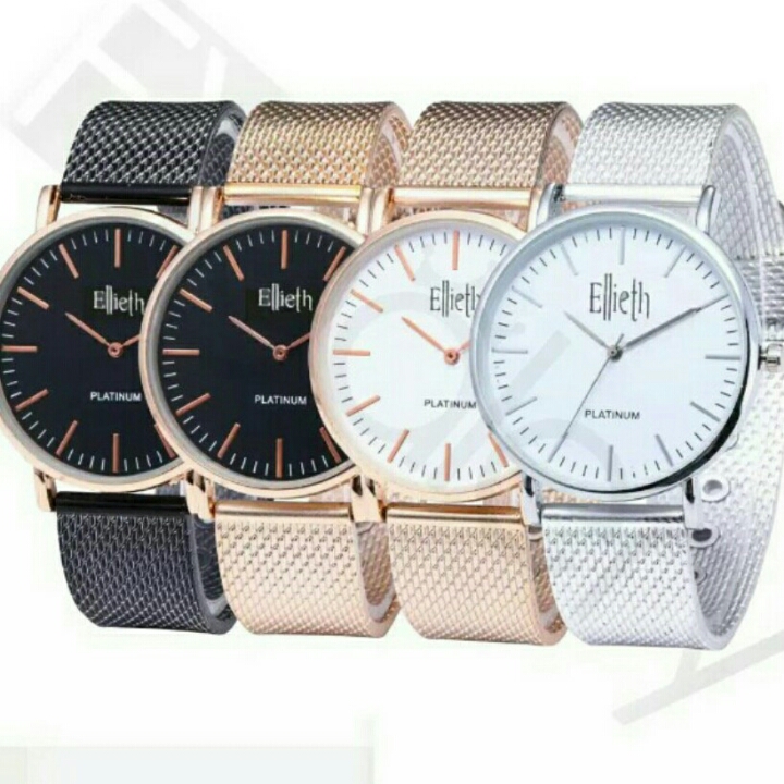 Jam Tali Rose gold Hitam